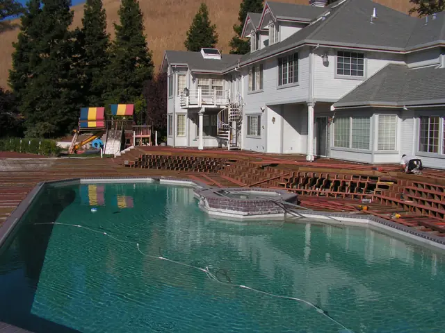 Danville deck replacement under way around the pool