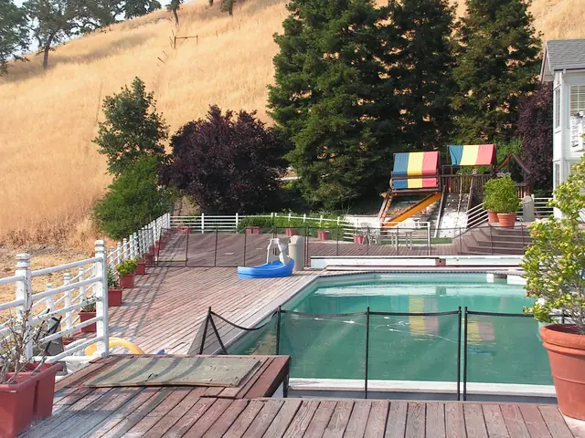 Before: the old wood deck and pool fence in Danville