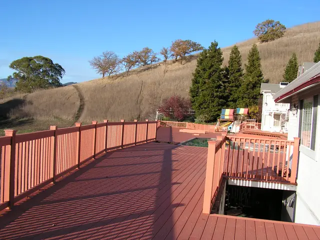 New deck railing with a view of the hills in Danville