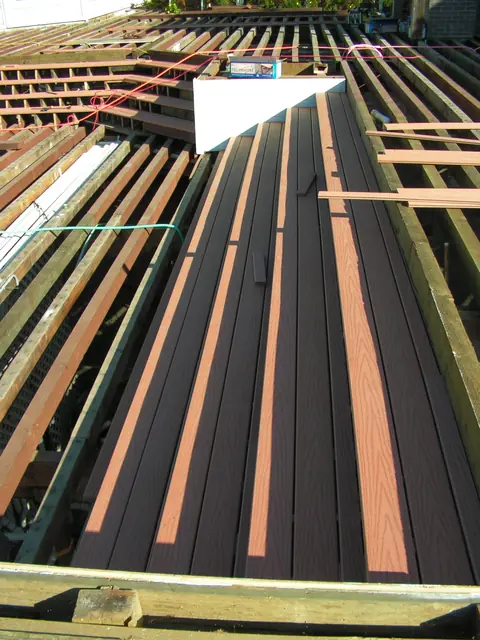 New composite deck boards going down on the Danville deck