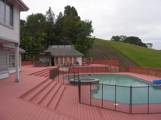 Composite deck, pool and pool fence at the Danville home