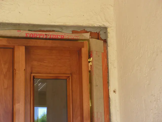 New Danville front door installed before trim