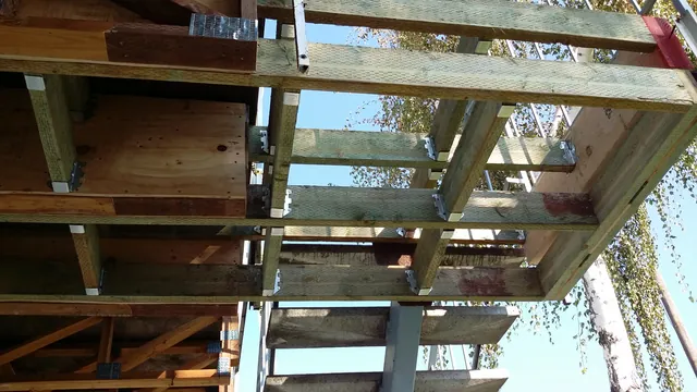 In progress: rebuilt walkway and stair framing with new joists at the Manteca apartments