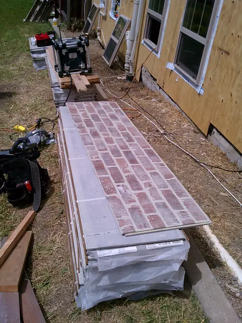 Faux brick siding panels ready to install in Rio Vista