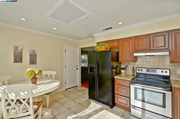 Kitchen and dining area in the remodeled San Ramon home