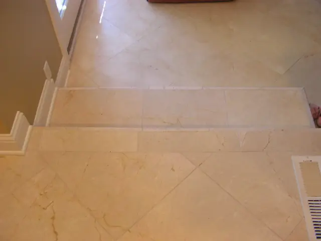 New tile flooring and step in the San Ramon kitchen remodel